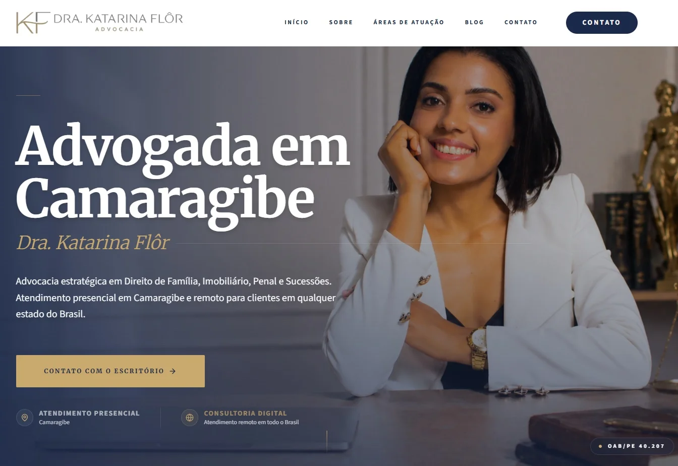Exemplo de Site Institucional de Alta Performance - Katarina Flôr Advocacia